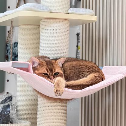 Contemporary Scandinavian Round Multi-Layer Solid Wood Panel Fiberboard Paper Rope Paper Tube Cat Tree 5-Tier For Living Room