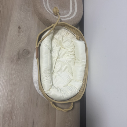 Contemporary Scandinavian Oval Linen-Cotton Rope Woven Cat Bed For Living Room & Bedroom