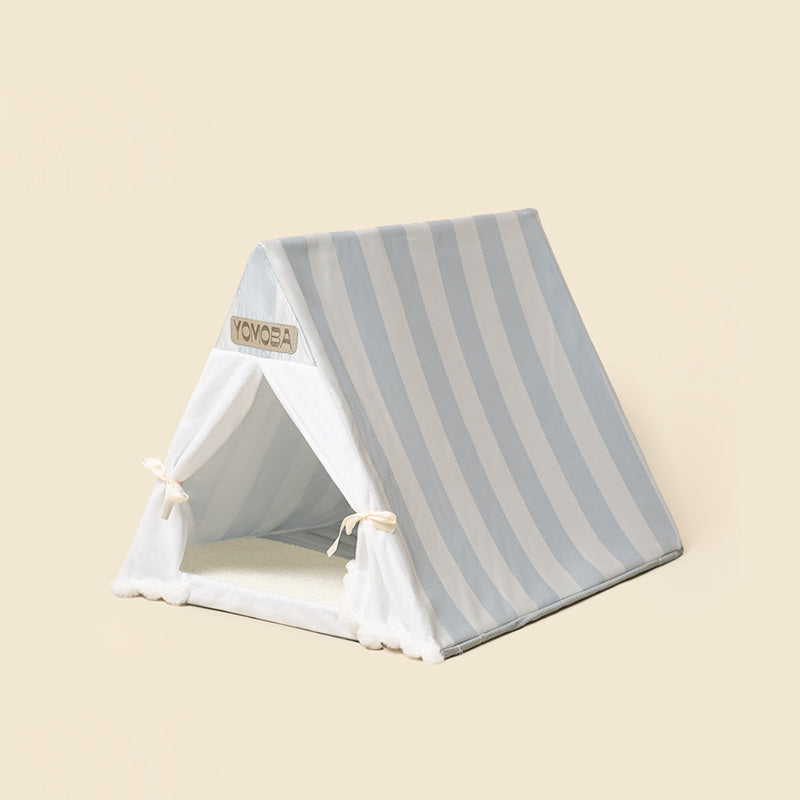 Contemporary Scandinavian Triangular Iron Velvet Fabric Foldable Cat Bed For Living Room & Bedroom