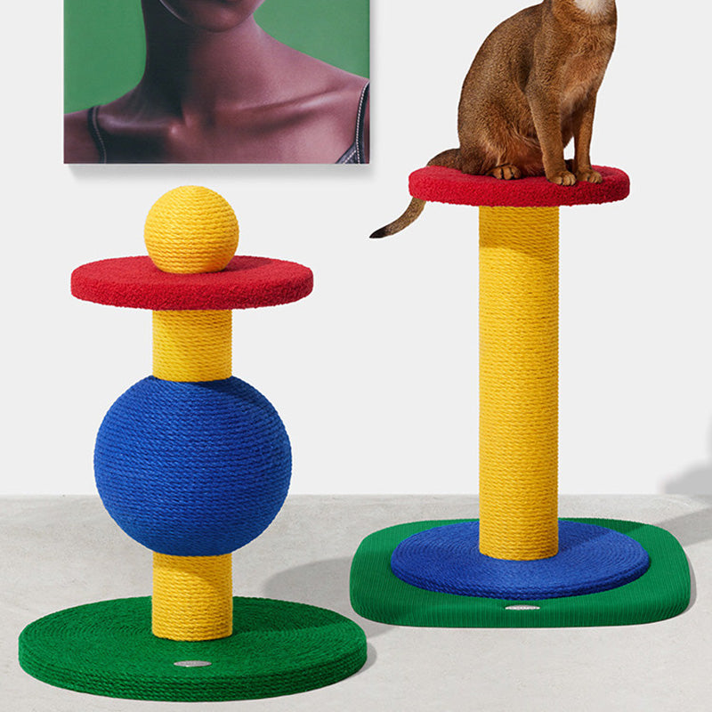 Contemporary Creative Rectangular Particleboard Corrugated Paper Sisal Jute EPS Cat Tree 2/3/4-Tier For Living Room