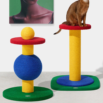 Contemporary Creative Rectangular Particleboard Corrugated Paper Sisal Jute EPS Cat Tree 2/3/4-Tier For Living Room