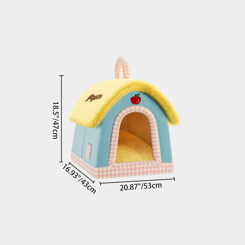 Contemporary Creative Square Velvet Corduroy PP Cotton Drip-Plastic Fabric Handheld Cat Bed For Bedroom