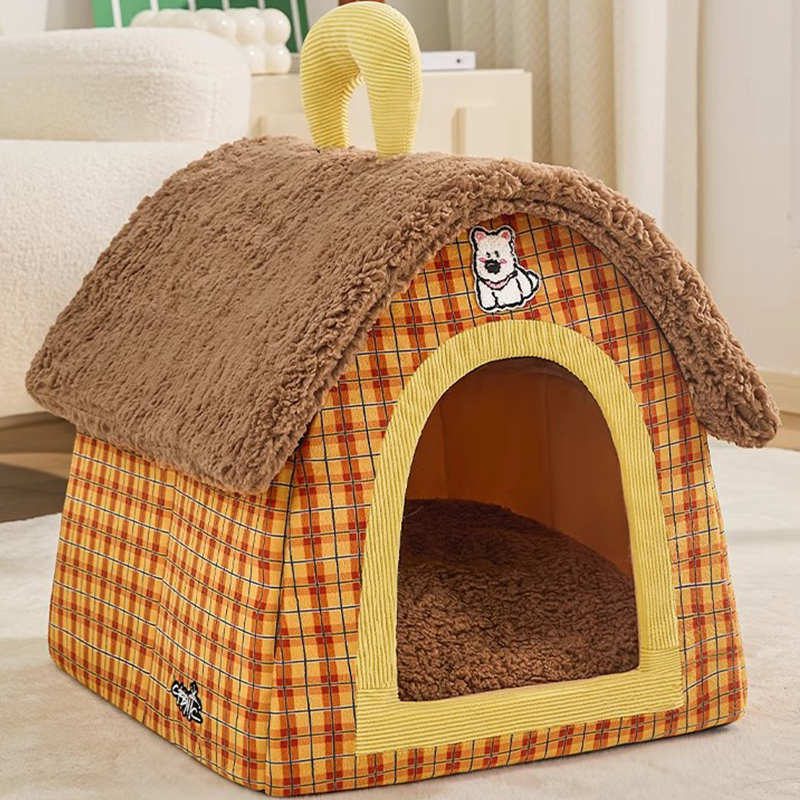 Contemporary Creative Square Velvet Corduroy PP Cotton Drip-Plastic Fabric Handheld Cat Bed For Bedroom