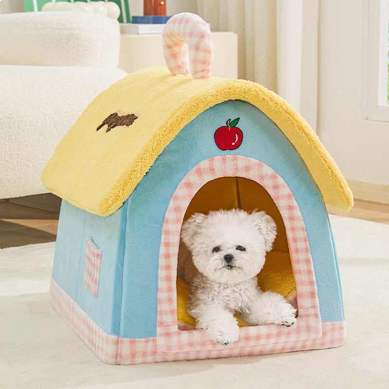 Contemporary Creative Square Velvet Corduroy PP Cotton Drip-Plastic Fabric Handheld Cat Bed For Bedroom