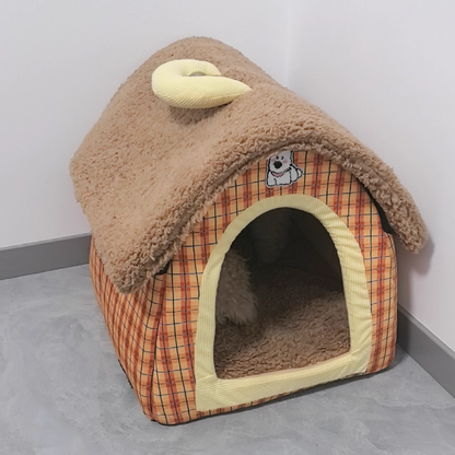 Contemporary Creative Square Velvet Corduroy PP Cotton Drip-Plastic Fabric Handheld Cat Bed For Bedroom