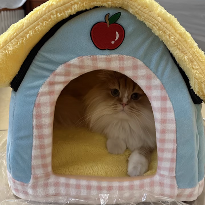 Contemporary Creative Square Velvet Corduroy PP Cotton Drip-Plastic Fabric Handheld Cat Bed For Bedroom