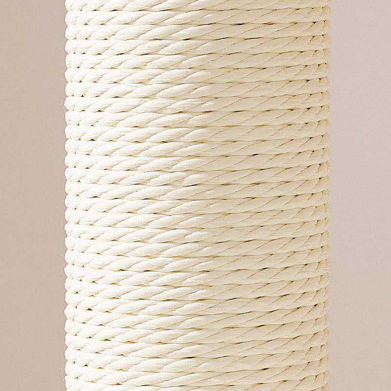 Contemporary Scandinavian Round Plywood Velvet Fabric Paper Rope Sisal Acrylic Cat Tree 6-Tier For Living Room