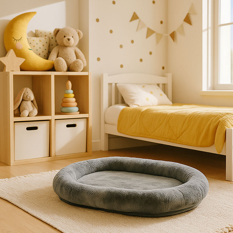 Contemporary Scandinavian Oval Pet Bed: Soft & Comfortable - Compressible Cat Bed For Bedroom
