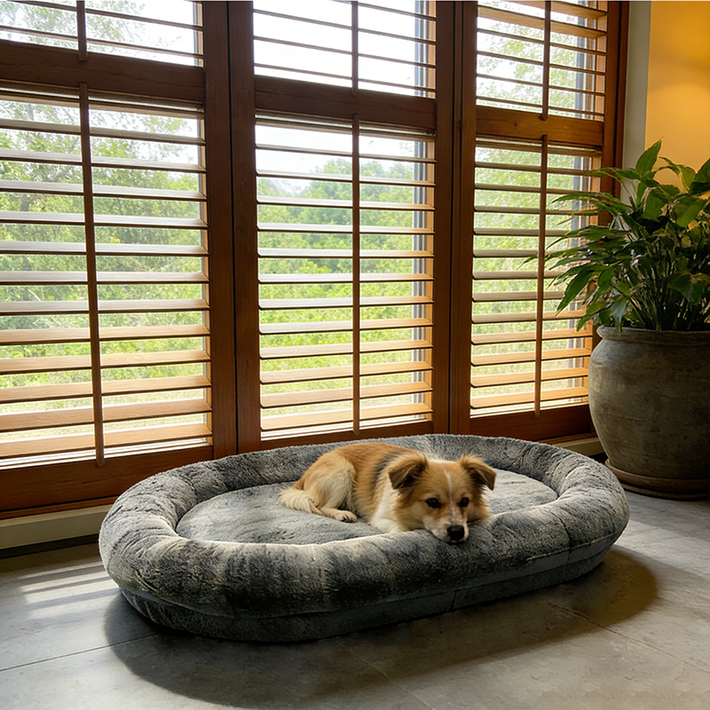 Contemporary Scandinavian Oval Pet Bed: Soft & Comfortable - Compressible Cat Bed For Bedroom