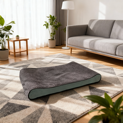 Modern Minimalist Rectangular Pet Bed: Streamlined Wave Design - Compressible Cat Bed For Bedroom
