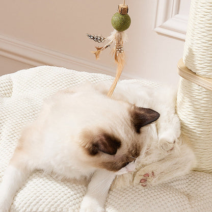 Contemporary Scandinavian Round Plywood Paper Rope Sisal Velvet Fabric Cat Tree & Condo 2-Condo 2-Perch For Bedroom