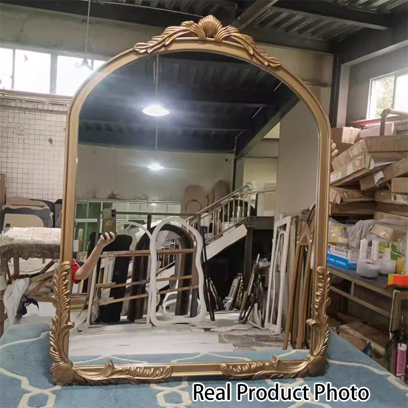 Traditional French Rectangular Medium-Density Fiberboard HD Silver Mirror Wall Mirror For Living Room & Bedroom
