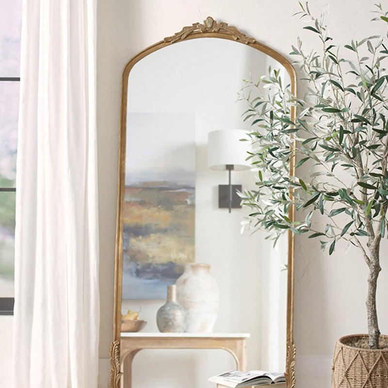 Traditional French Rectangular Medium-Density Fiberboard HD Silver Mirror Wall Mirror For Living Room & Bedroom