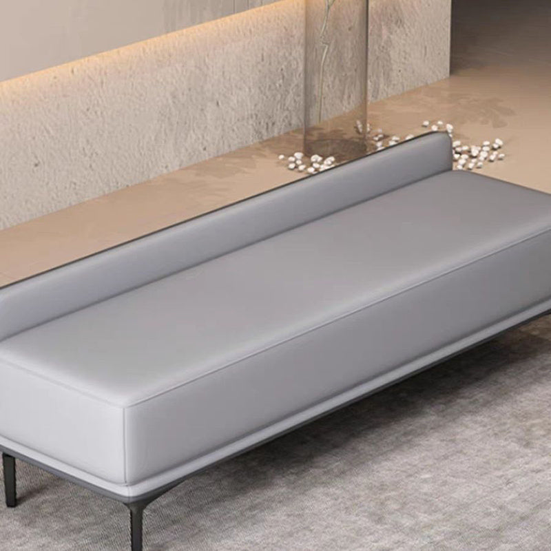 Modern Minimalist Rectangular Plywood High-Quality Faux Leather Steel Shoe Bench For Entryways