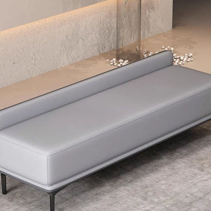 Modern Minimalist Rectangular Plywood High-Quality Faux Leather Steel Shoe Bench For Entryways