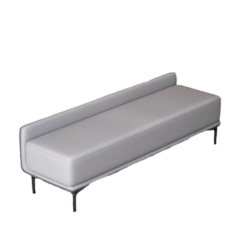 Modern Minimalist Rectangular Plywood High-Quality Faux Leather Steel Shoe Bench For Entryways