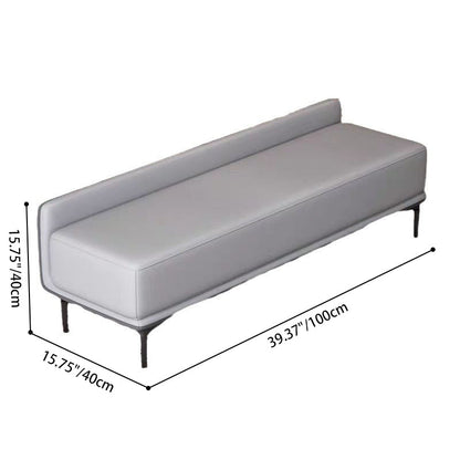 Modern Minimalist Rectangular Plywood High-Quality Faux Leather Steel Shoe Bench For Entryways