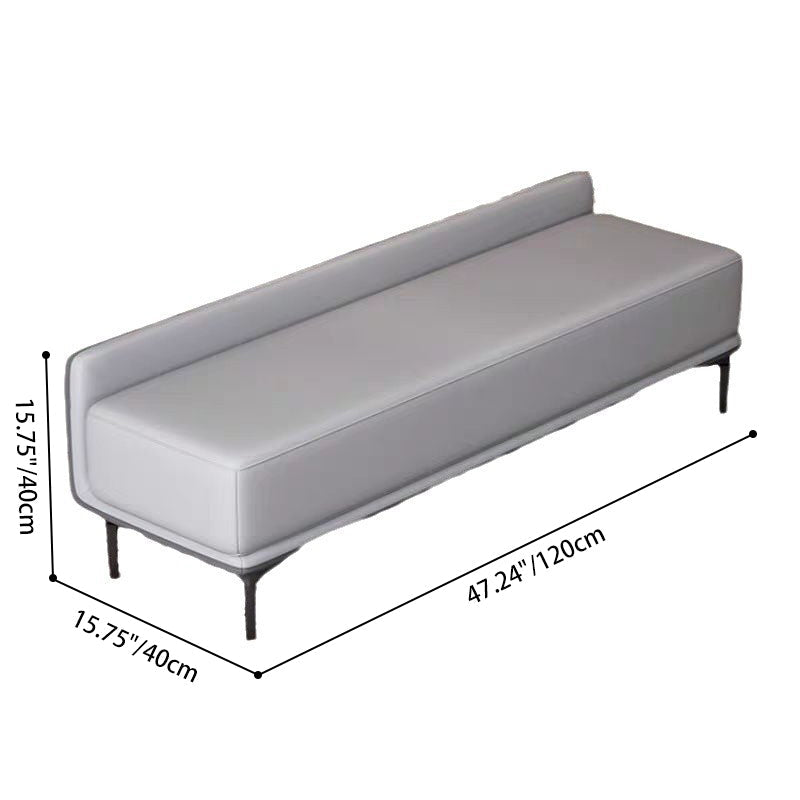 Modern Minimalist Rectangular Plywood High-Quality Faux Leather Steel Shoe Bench For Entryways