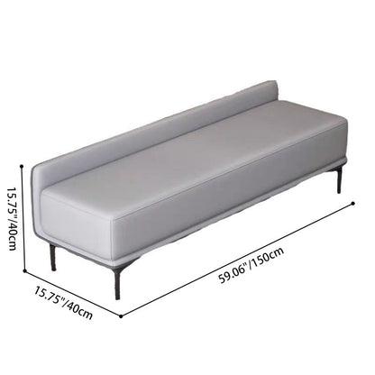 Modern Minimalist Rectangular Plywood High-Quality Faux Leather Steel Shoe Bench For Entryways