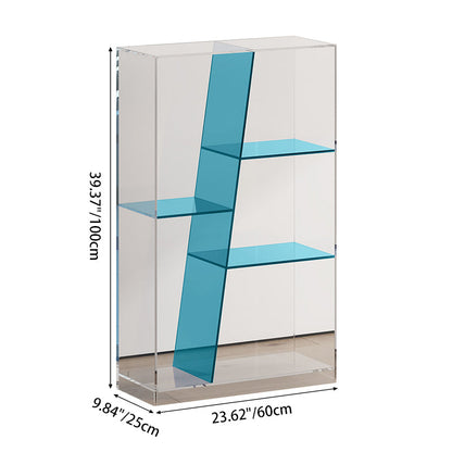Modern Luxury Rectangular Acrylic Storage Bookshelf 3/4-Tier For Living Room & Bedroom
