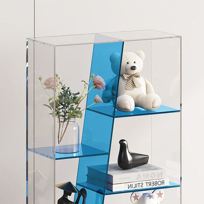 Modern Luxury Rectangular Acrylic Storage Bookshelf 3/4-Tier For Living Room & Bedroom
