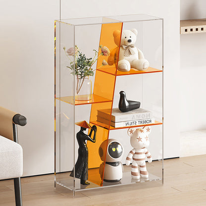 Modern Luxury Rectangular Acrylic Storage Bookshelf 3/4-Tier For Living Room & Bedroom