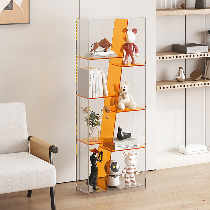 Modern Luxury Rectangular Acrylic Storage Bookshelf 3/4-Tier For Living Room & Bedroom
