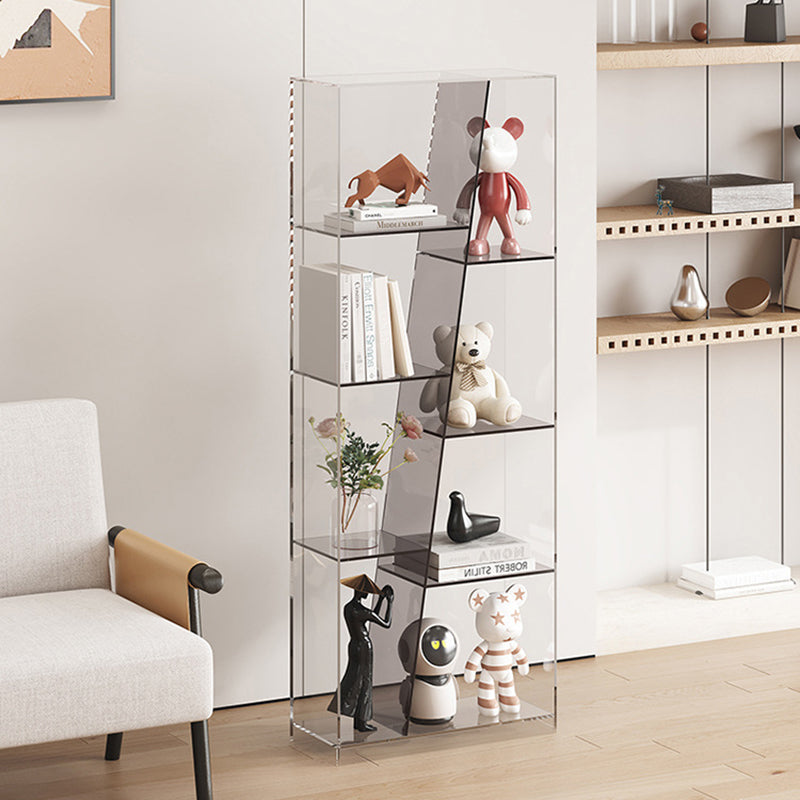 Modern Luxury Rectangular Acrylic Storage Bookshelf 3/4-Tier For Living Room & Bedroom
