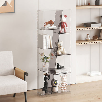 Modern Luxury Rectangular Acrylic Storage Bookshelf 3/4-Tier For Living Room & Bedroom