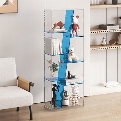 Modern Luxury Rectangular Acrylic Storage Bookshelf 3/4-Tier For Living Room & Bedroom