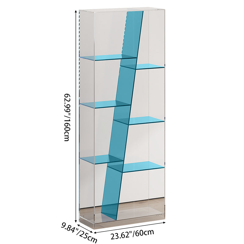 Modern Luxury Rectangular Acrylic Storage Bookshelf 3/4-Tier For Living Room & Bedroom