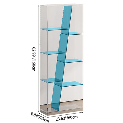 Modern Luxury Rectangular Acrylic Storage Bookshelf 3/4-Tier For Living Room & Bedroom