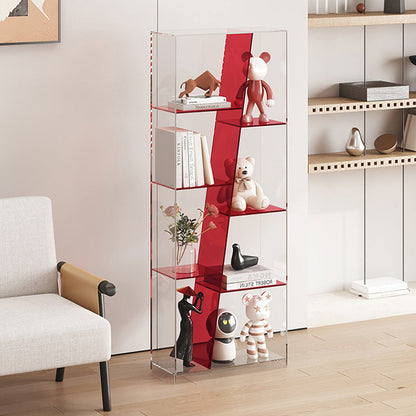 Modern Luxury Rectangular Acrylic Storage Bookshelf 3/4-Tier For Living Room & Bedroom
