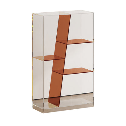 Modern Luxury Rectangular Acrylic Storage Bookshelf 3/4-Tier For Living Room & Bedroom
