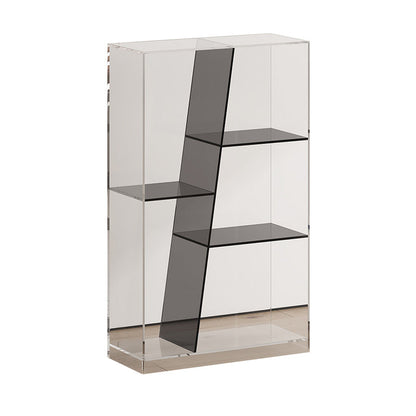 Modern Luxury Rectangular Acrylic Storage Bookshelf 3/4-Tier For Living Room & Bedroom