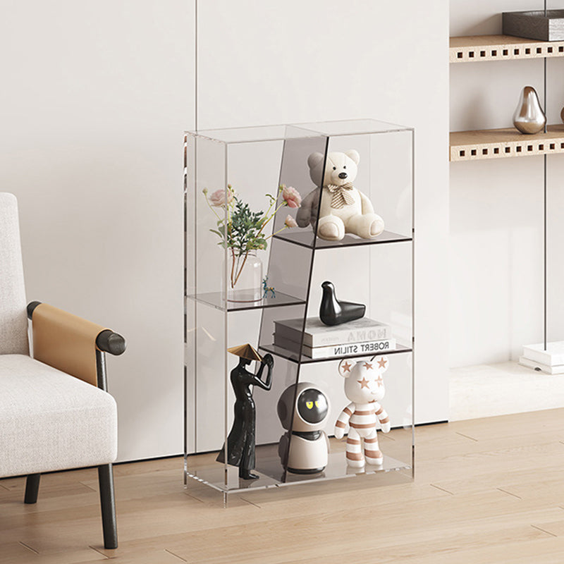 Modern Luxury Rectangular Acrylic Storage Bookshelf 3/4-Tier For Living Room & Bedroom