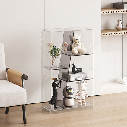 Modern Luxury Rectangular Acrylic Storage Bookshelf 3/4-Tier For Living Room & Bedroom