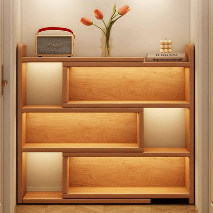 Contemporary Scandinavian Rectangular Eco-Friendly Board Storage Bookshelf 3/4-Tier For Bedroom