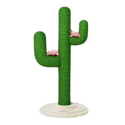 Contemporary Creative Round PVC Plastic Velvet Fabric Hemp Rope Cactus Cat Scratching Post 1-Condo 1-Perch For Bedroom
