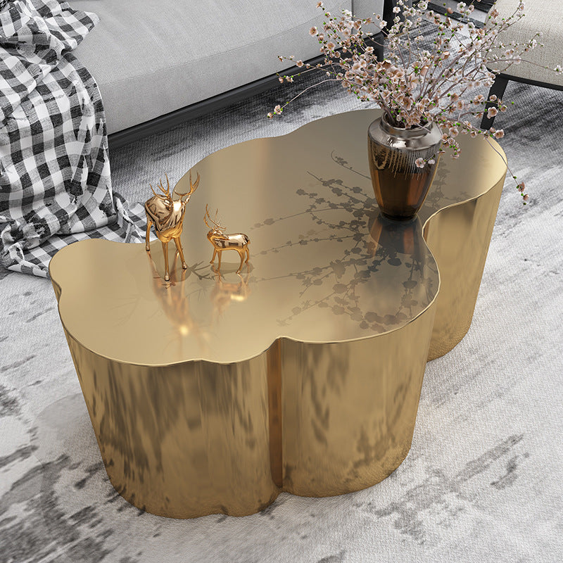 Modern Minimalist Stainless Steel Wavy Coffee Table Heat-Resistant For Living Room