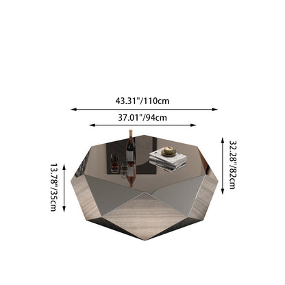 Modern Minimalist Diamond-Shaped Stainless Steel Coffee Table Excellent Load-Bearing Capacity For Living Room