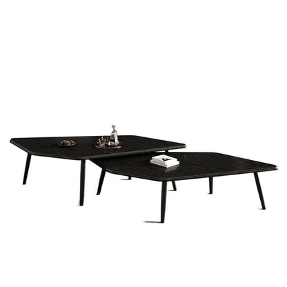 Modern Minimalist Irregular Fiberboard Stainless Steel Coffee Table 4-Leg For Living Room