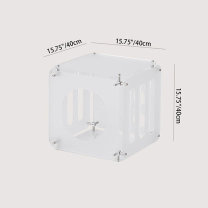 Modern Minimalist Square Acrylic Stainless Steel Side Table 2-Tier Sturdy Design For Living Room