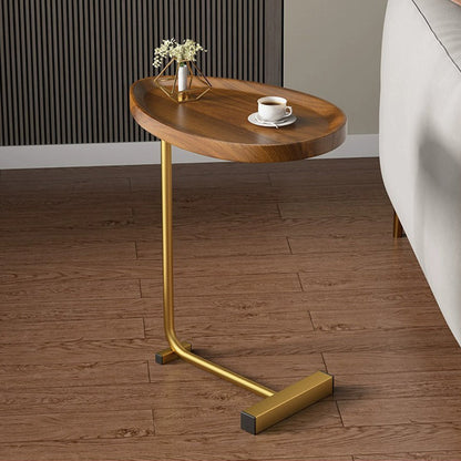 Modern Minimalist Curved Stainless Steel Medium Density Fiberboard Side Table Stable Durable For Living Room