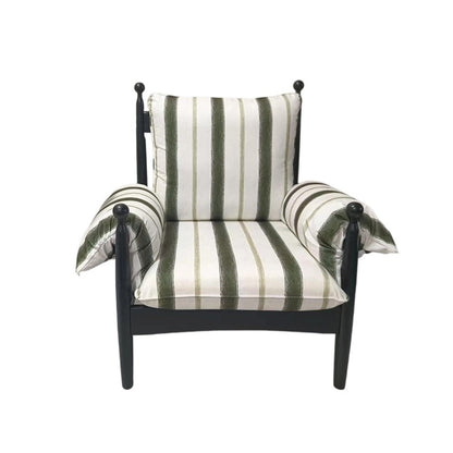 Traditional Vintage Curved Cotton Solid Wood Velvet Fabric Accent Chair Backrest Armrest For Living Room