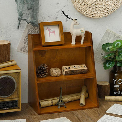 Traditional Vintage Rectangular Pine Plywood Storage Cabinet 3-Tier Sturdy Durable For Living Room