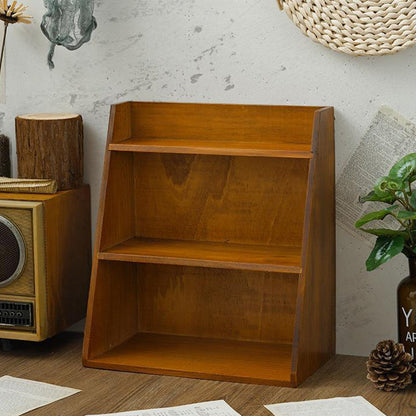 Traditional Vintage Rectangular Pine Plywood Storage Cabinet 3-Tier Sturdy Durable For Living Room