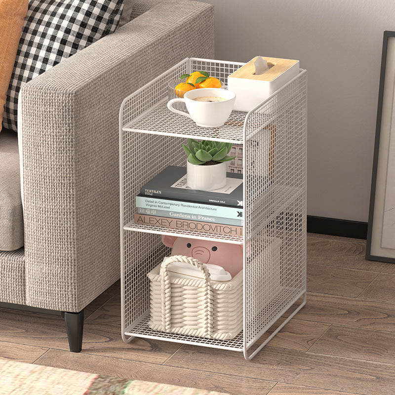 Modern Minimalist Rectangular Iron Side Table 3-Tier Stable Durable For Living Room