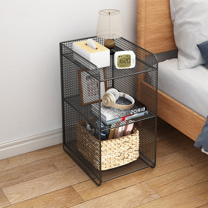 Modern Minimalist Rectangular Iron Side Table 3-Tier Stable Durable For Living Room