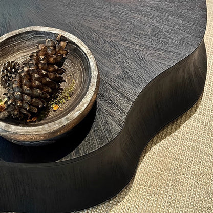 Modern Minimalist Petal-Shaped Solid Wood Multi-Layer Board Coffee Table 1-Drawer Load-Bearing For Living Room